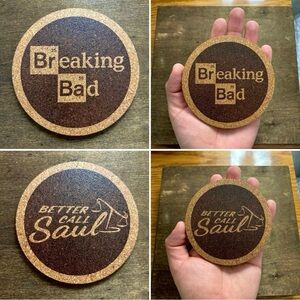 Breaking Bad Better Call Saul Laser Engraved Cork Coasters